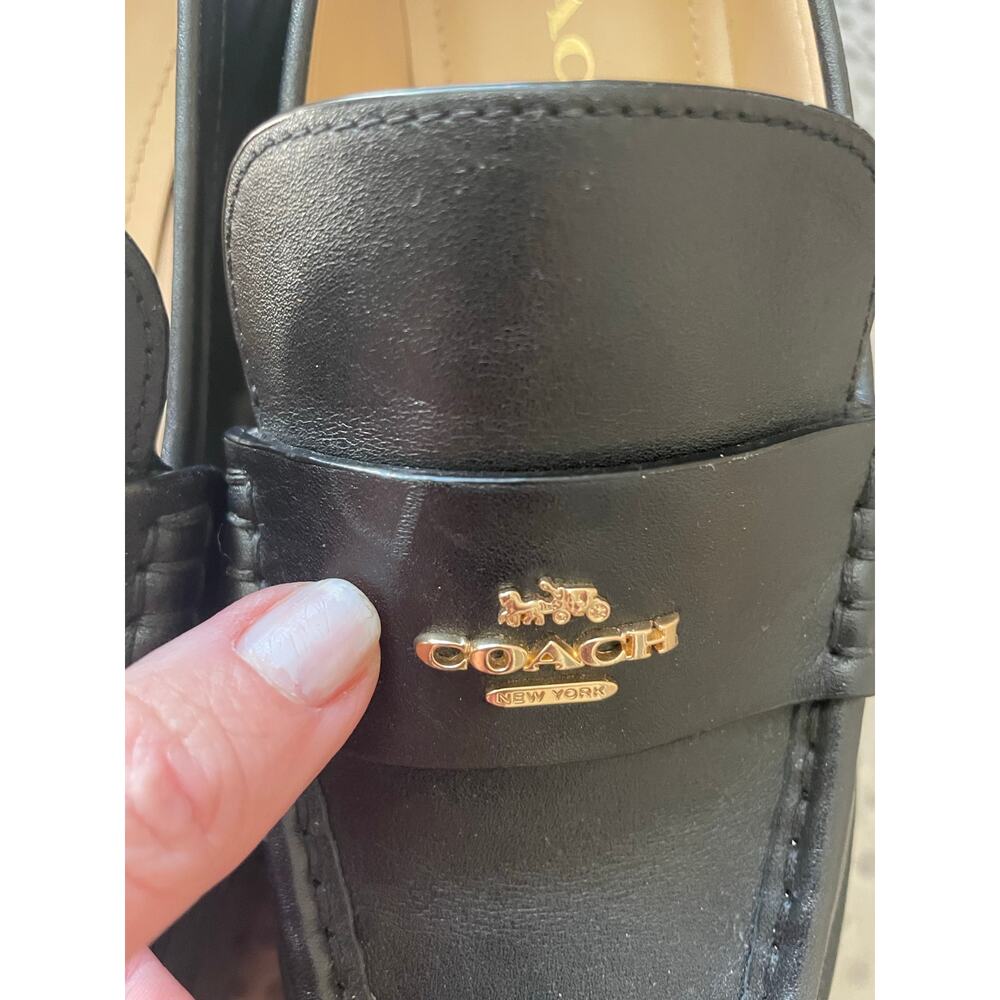 Coach Ruthie Black Platform Leather Loafers Size 7.5 - Picture 7 of 7